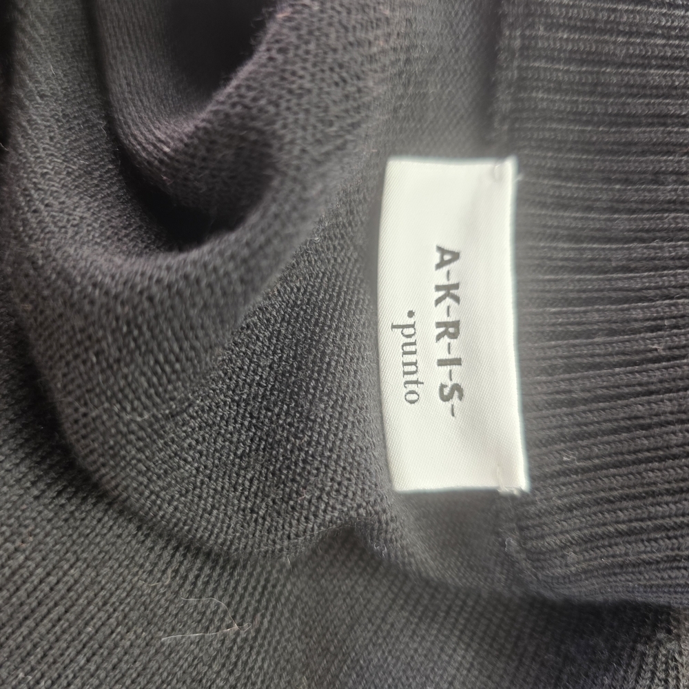 Akris Punto Black Knit Virgin Wool Top Med 1449 - Picture 4 of 7